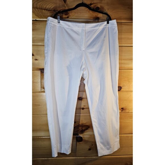 Talbots Hamphire Ankle Plus Size 20WP Stretch White Ankle Pants - Picture 1 of 10